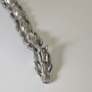 Silver Dragon Head Bracelet